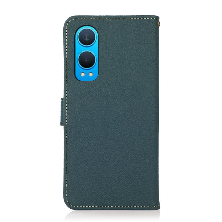 For OnePlus CE4 Lite KHAZNEH Custer Genuine Leather RFID Phone Case