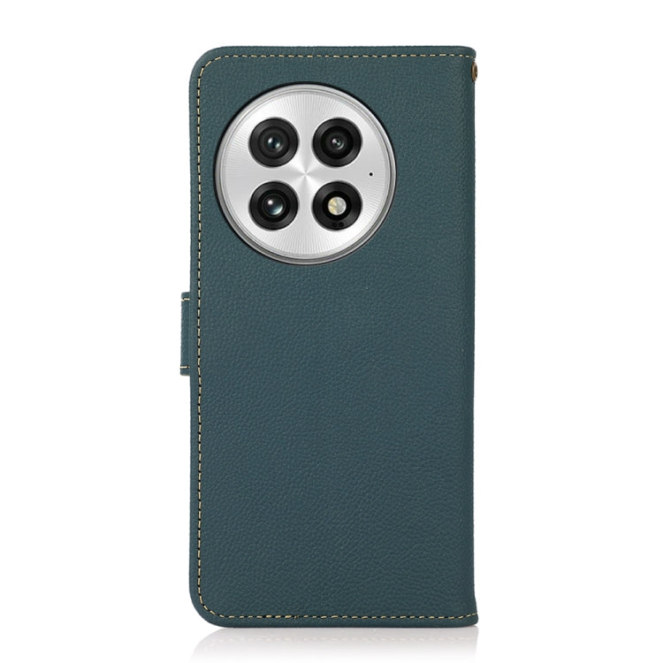 For OnePlus 13 KHAZNEH Custer Genuine Leather RFID Phone Case