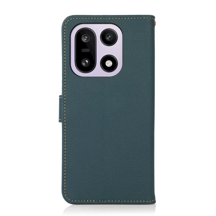 For OnePlus 15 KHAZNEH Custer Genuine Leather RFID Phone Case
