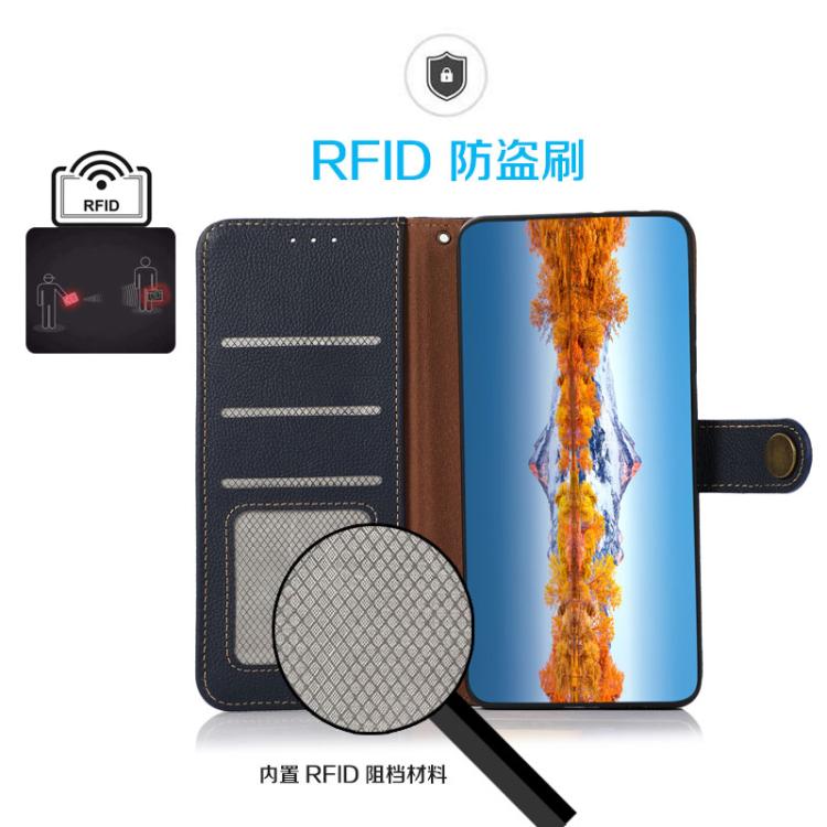 For OnePlus Turbo 6 / 6V KHAZNEH Custer Genuine Leather RFID Phone Case