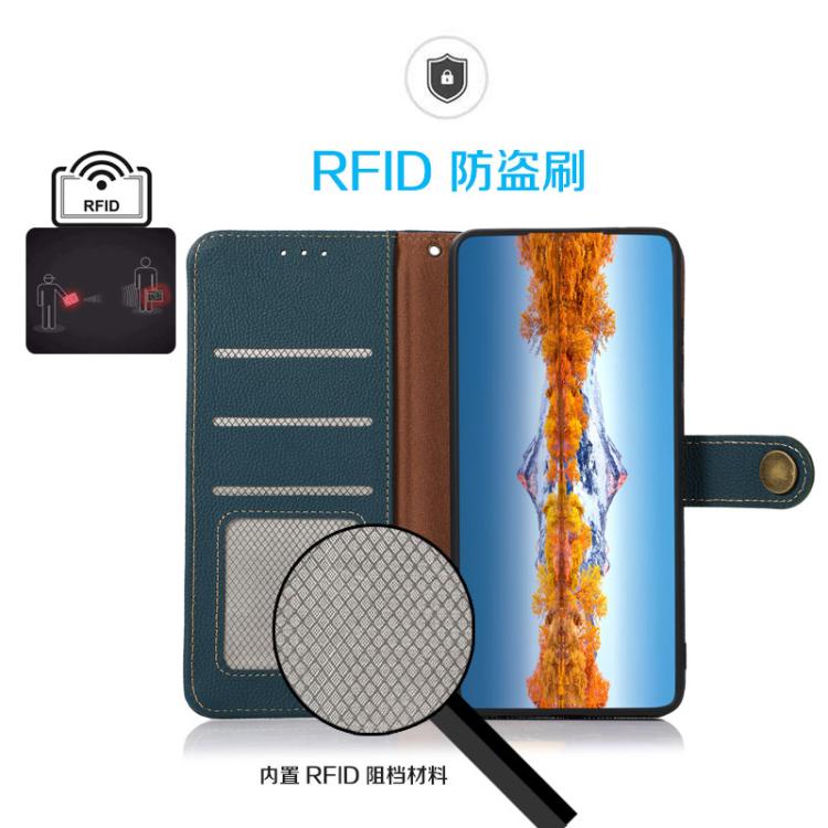For OnePlus Turbo 6 / 6V KHAZNEH Custer Genuine Leather RFID Phone Case