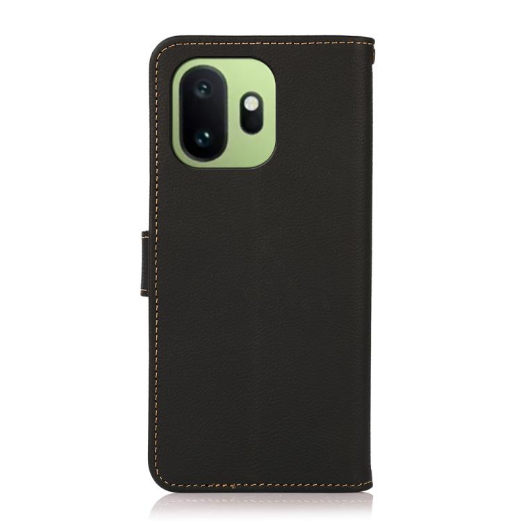 For OnePlus 15T KHAZNEH Custer Genuine Leather RFID Phone Case