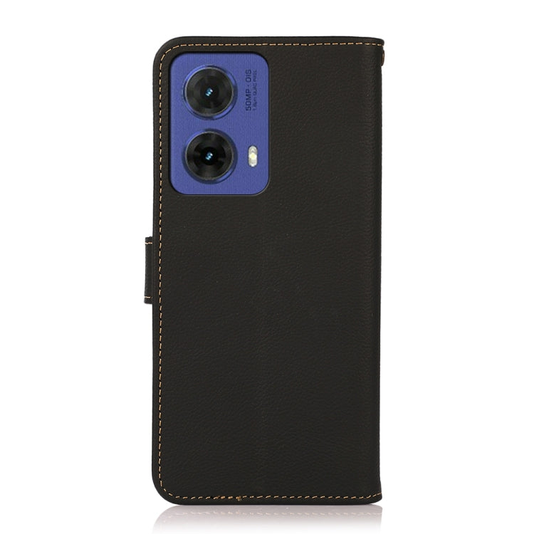 For Motorola Moto G85 KHAZNEH Custer Genuine Leather RFID Phone Case