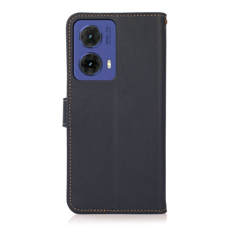 For Motorola Moto G85 KHAZNEH Custer Genuine Leather RFID Phone Case