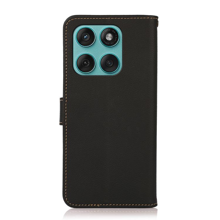 For Motorola Edge 60 Fusion KHAZNEH Custer Genuine Leather RFID Phone Case