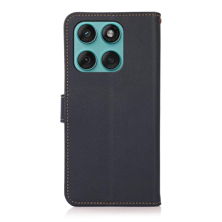 For Motorola Edge 60 Fusion KHAZNEH Custer Genuine Leather RFID Phone Case
