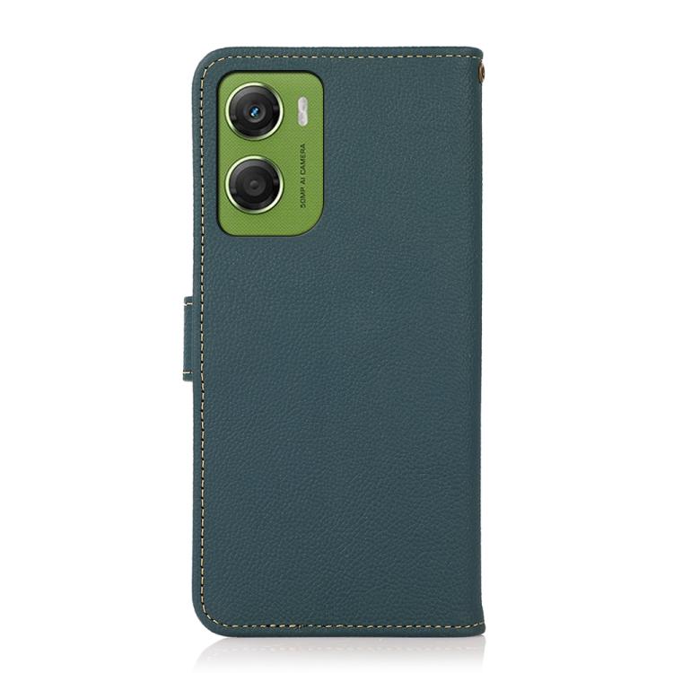For Motorola Moto G06 4G KHAZNEH Custer Genuine Leather RFID Phone Case