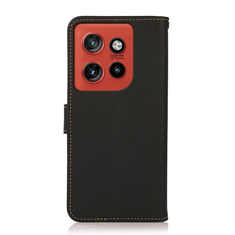 For Motorola Edge 60 Neo 5G KHAZNEH Custer Genuine Leather RFID Phone Case