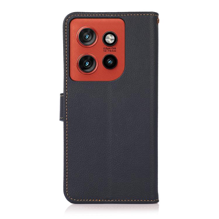 For Motorola Edge 60 Neo 5G KHAZNEH Custer Genuine Leather RFID Phone Case