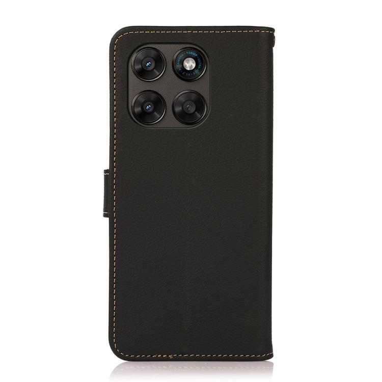 For Motorola Moto G77 5G / G67 5G KHAZNEH Custer Genuine Leather RFID Phone Case