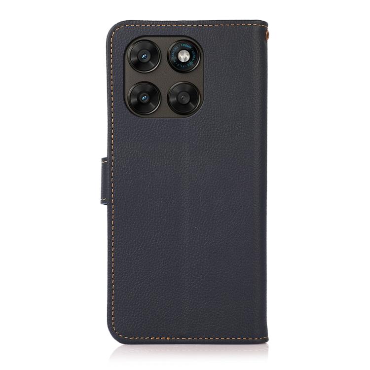 For Motorola Moto G77 5G / G67 5G KHAZNEH Custer Genuine Leather RFID Phone Case