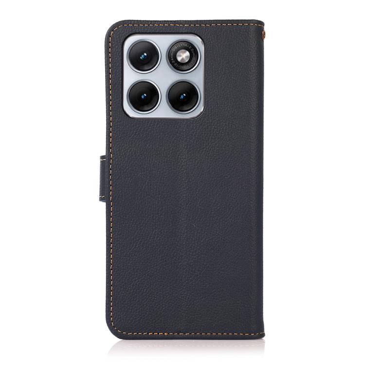 For Motorola Edge 70 Fusion 5G KHAZNEH Custer Genuine Leather RFID Phone Case