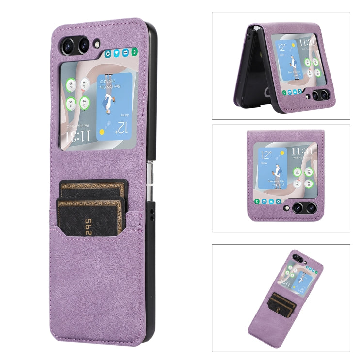 For Samsung Galaxy Z Flip5 Card Slot Leather Phone Case