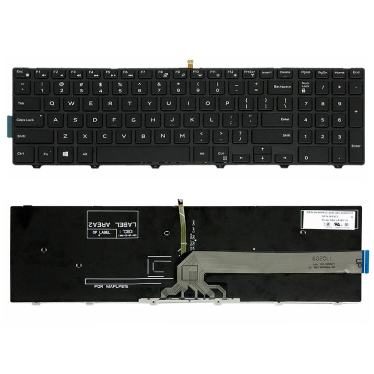 Backlight Laptop Keyboard For Dell 15-9550 / 15-3000 / 15-5542