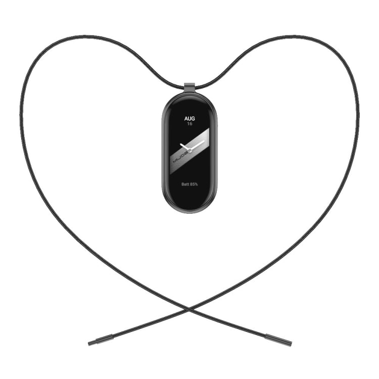For Xiaomi Mi Band 8 Mijobs Stainless Steel Buckle Wax Rope Necklace