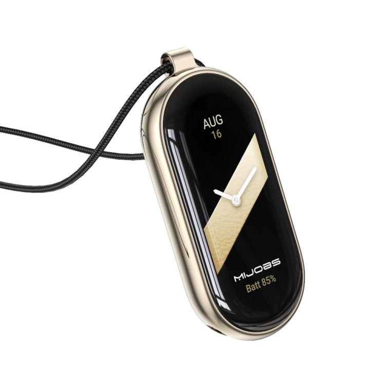 For Xiaomi Mi Band 8 Mijobs Stainless Steel Buckle Wax Rope Necklace