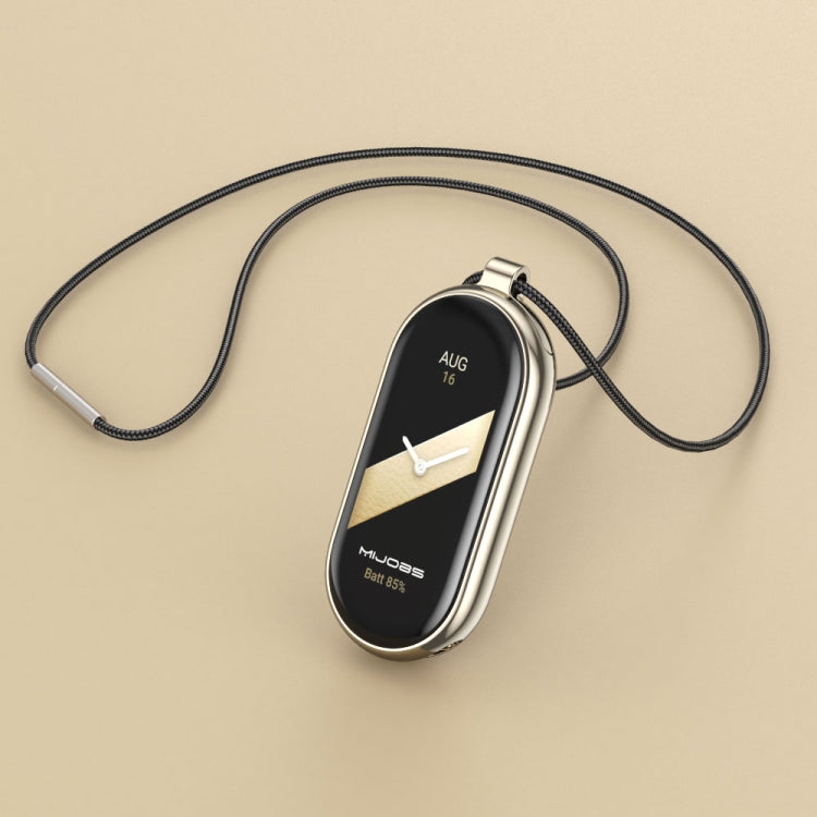 For Xiaomi Mi Band 8 Mijobs Stainless Steel Buckle Wax Rope Necklace