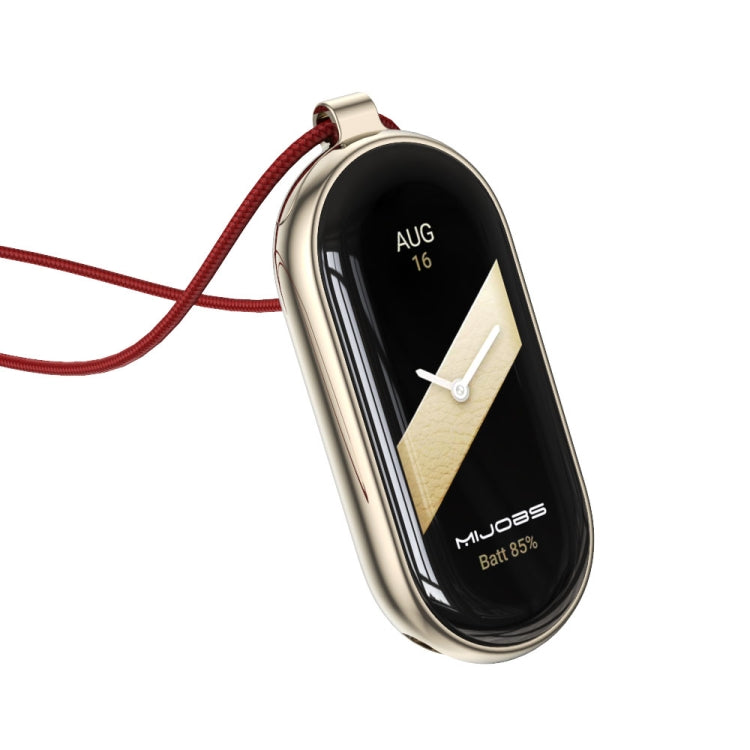 For Xiaomi Mi Band 8 Mijobs Stainless Steel Buckle Wax Rope Necklace