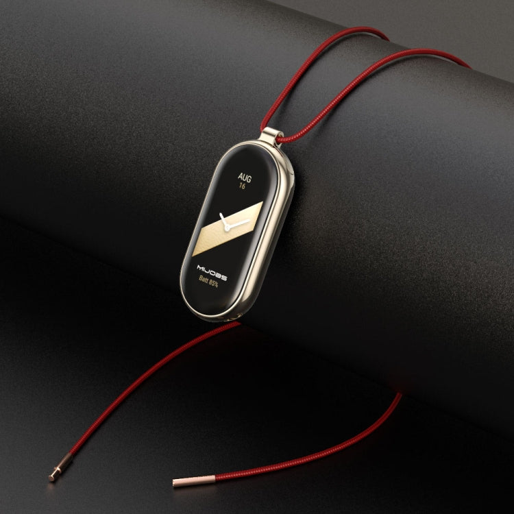 For Xiaomi Mi Band 8 Mijobs Stainless Steel Buckle Wax Rope Necklace