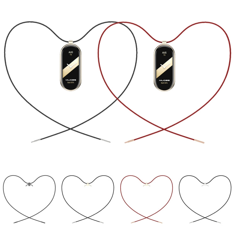 For Xiaomi Mi Band 8 Mijobs Stainless Steel Buckle Wax Rope Necklace