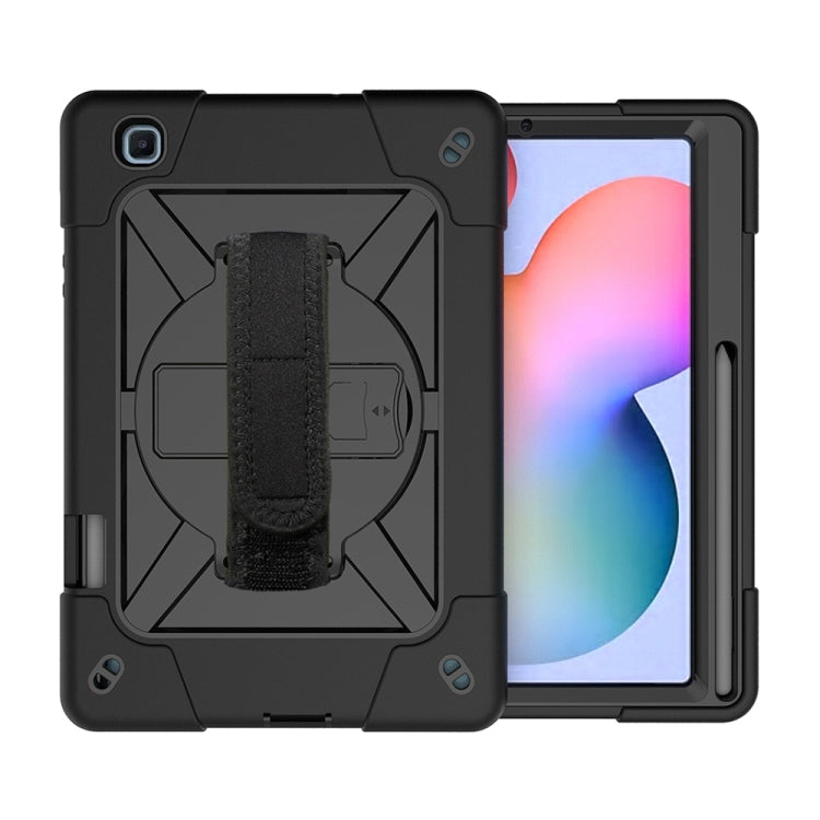 For Samsung Galaxy Tab S6 Lite P610 Contrast Color Robot Shockproof Silicon + PC Protective Case with Holder & Pen Slot