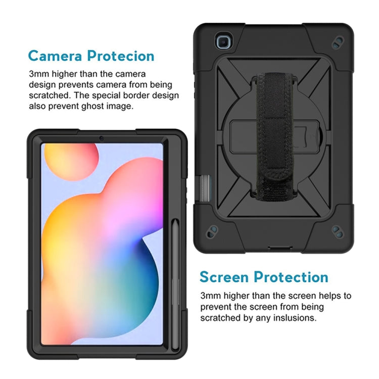 For Samsung Galaxy Tab S6 Lite P610 Contrast Color Robot Shockproof Silicon + PC Protective Case with Holder & Pen Slot