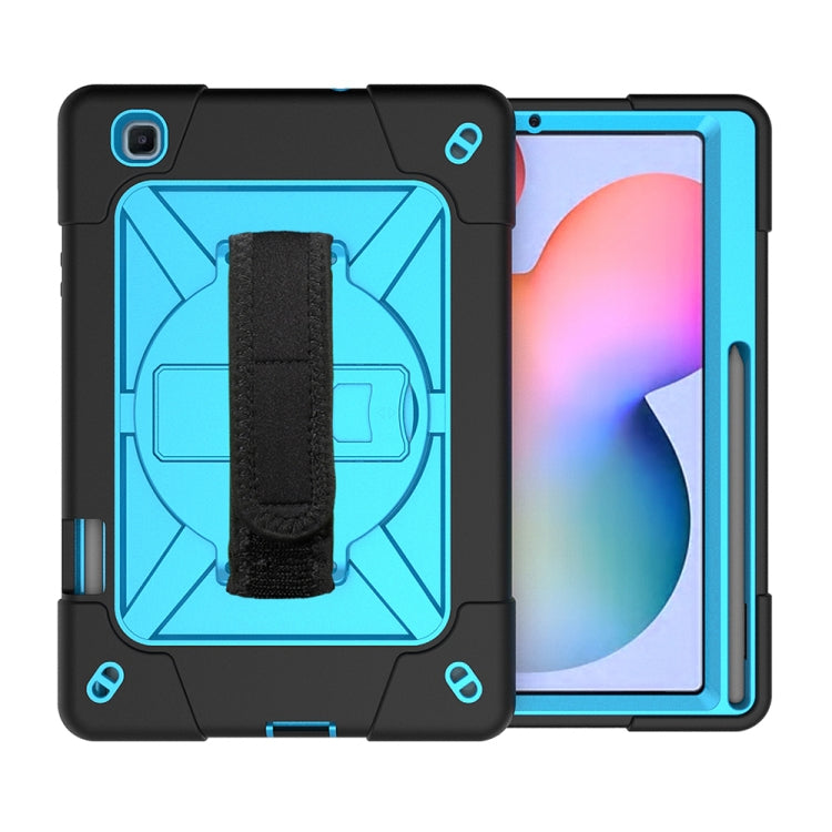 For Samsung Galaxy Tab S6 Lite P610 Contrast Color Robot Shockproof Silicon + PC Protective Case with Holder & Pen Slot