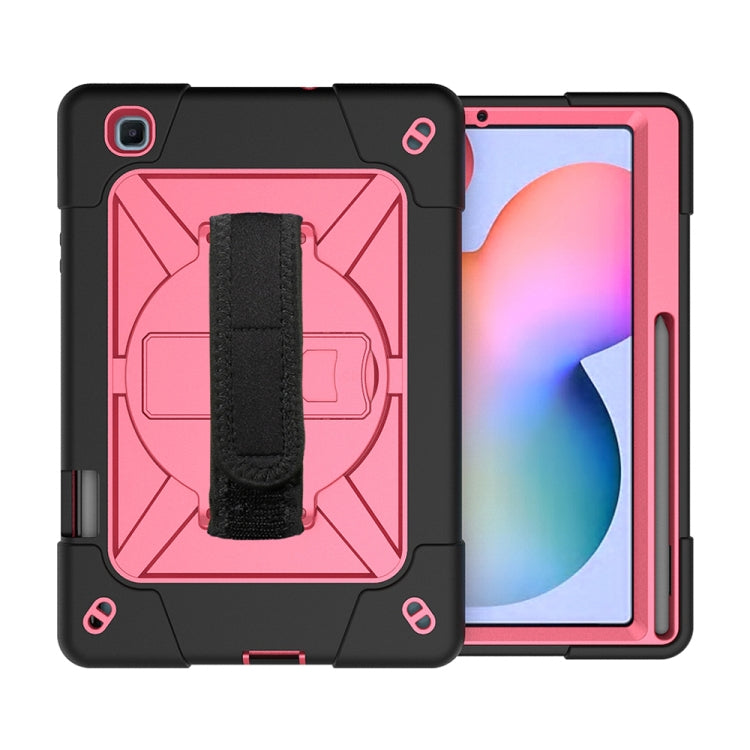 For Samsung Galaxy Tab S6 Lite P610 Contrast Color Robot Shockproof Silicon + PC Protective Case with Holder & Pen Slot