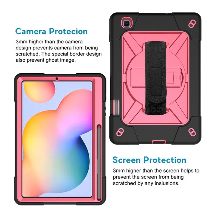 For Samsung Galaxy Tab S6 Lite P610 Contrast Color Robot Shockproof Silicon + PC Protective Case with Holder & Pen Slot