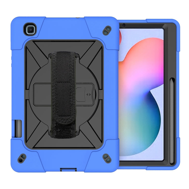For Samsung Galaxy Tab S6 Lite P610 Contrast Color Robot Shockproof Silicon + PC Protective Case with Holder & Pen Slot