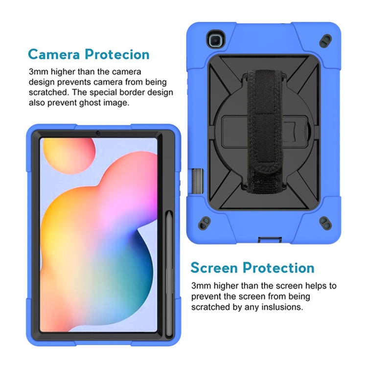 For Samsung Galaxy Tab S6 Lite P610 Contrast Color Robot Shockproof Silicon + PC Protective Case with Holder & Pen Slot