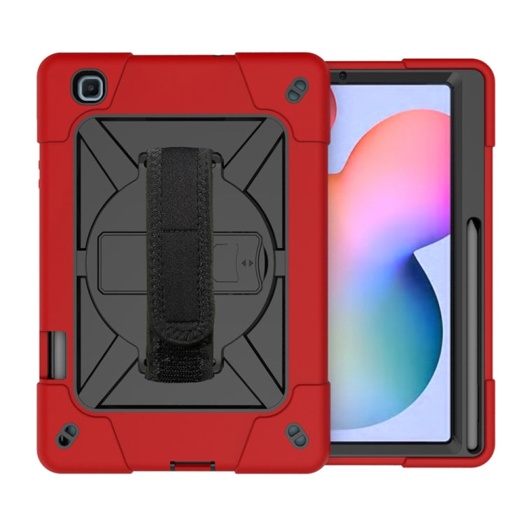 For Samsung Galaxy Tab S6 Lite P610 Contrast Color Robot Shockproof Silicon + PC Protective Case with Holder & Pen Slot