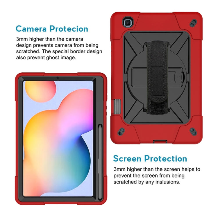 For Samsung Galaxy Tab S6 Lite P610 Contrast Color Robot Shockproof Silicon + PC Protective Case with Holder & Pen Slot