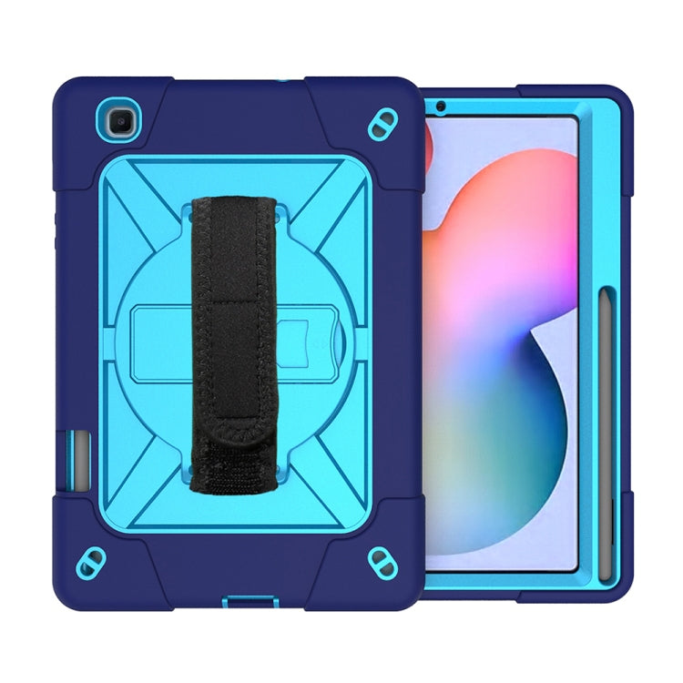 For Samsung Galaxy Tab S6 Lite P610 Contrast Color Robot Shockproof Silicon + PC Protective Case with Holder & Pen Slot