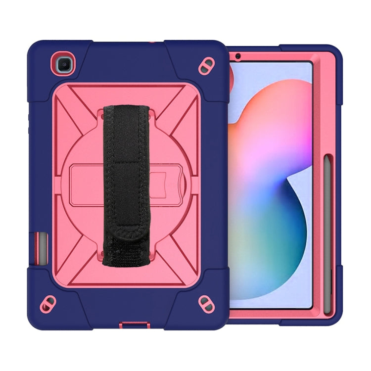 For Samsung Galaxy Tab S6 Lite P610 Contrast Color Robot Shockproof Silicon + PC Protective Case with Holder & Pen Slot