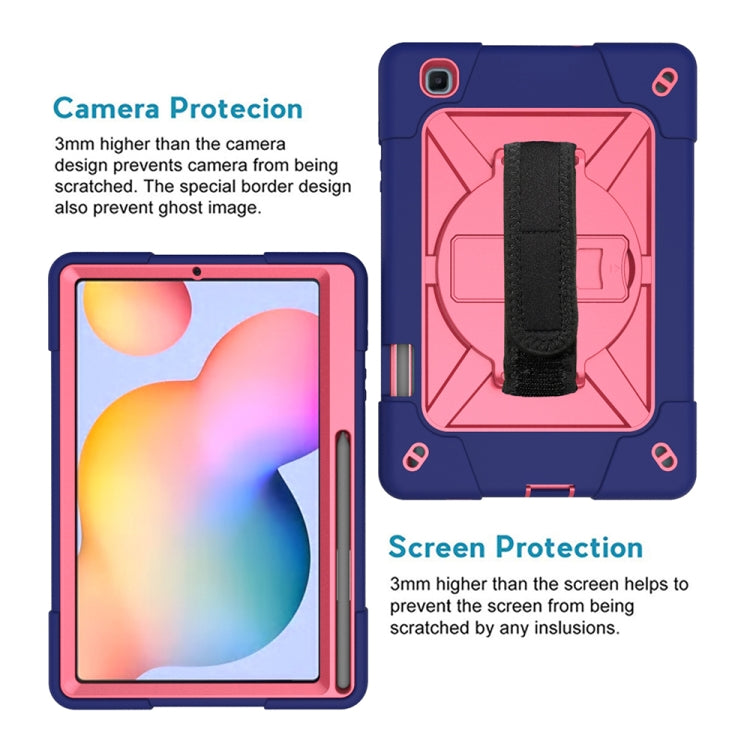 For Samsung Galaxy Tab S6 Lite P610 Contrast Color Robot Shockproof Silicon + PC Protective Case with Holder & Pen Slot