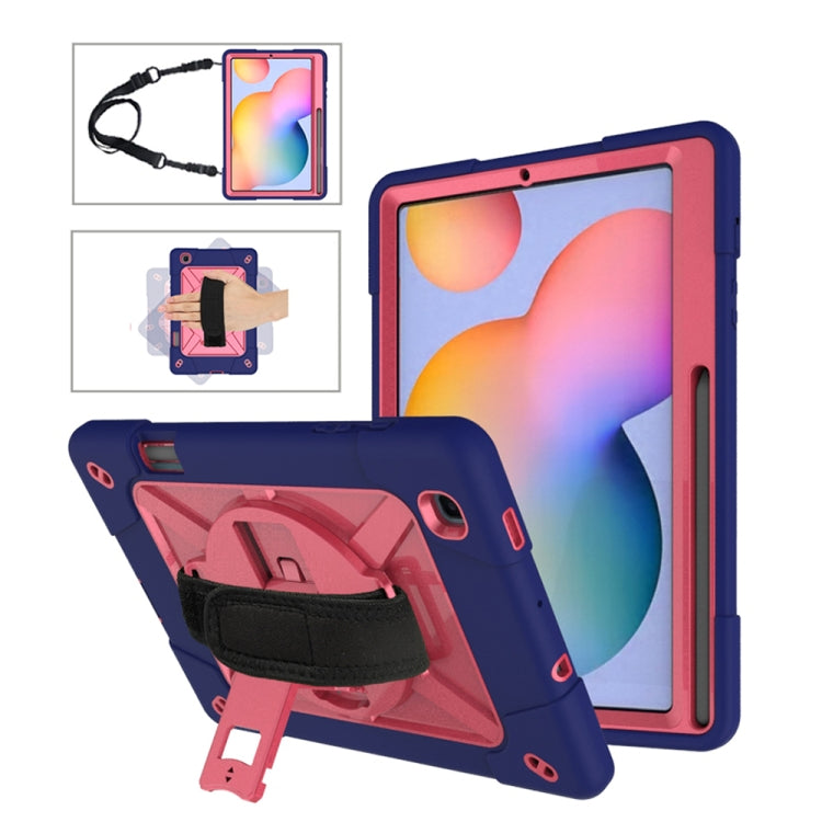 For Samsung Galaxy Tab S6 Lite P610 Contrast Color Robot Shockproof Silicon + PC Protective Case with Holder & Pen Slot