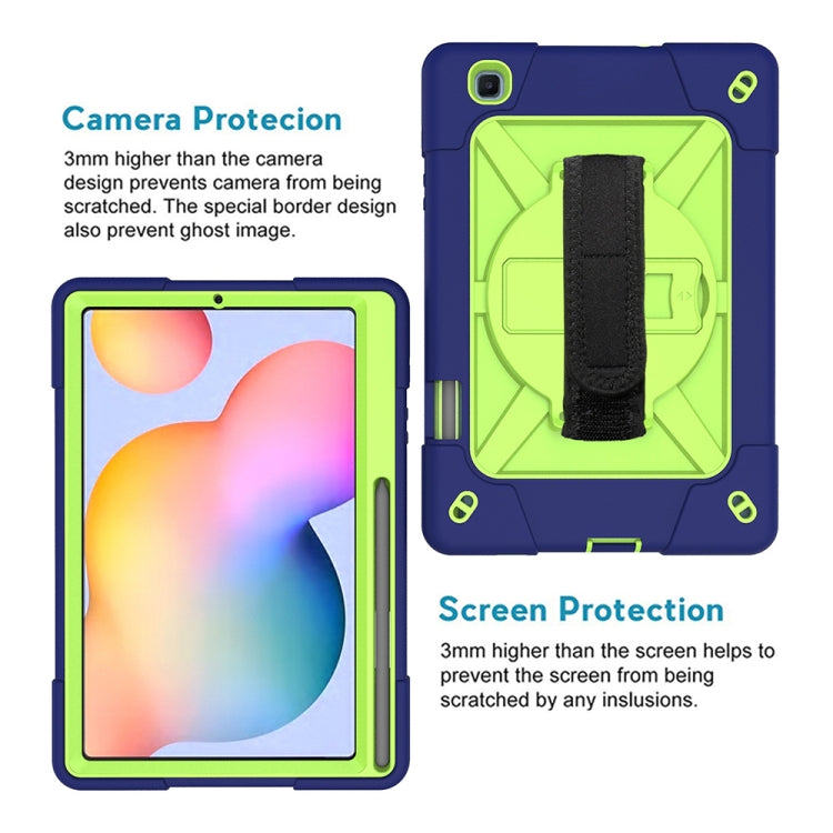 For Samsung Galaxy Tab S6 Lite P610 Contrast Color Robot Shockproof Silicon + PC Protective Case with Holder & Pen Slot