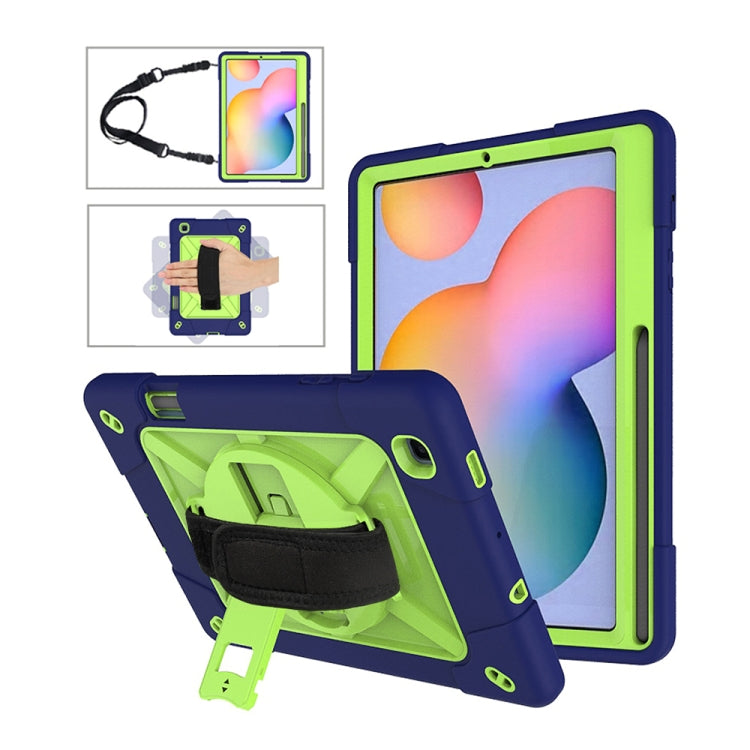 For Samsung Galaxy Tab S6 Lite P610 Contrast Color Robot Shockproof Silicon + PC Protective Case with Holder & Pen Slot