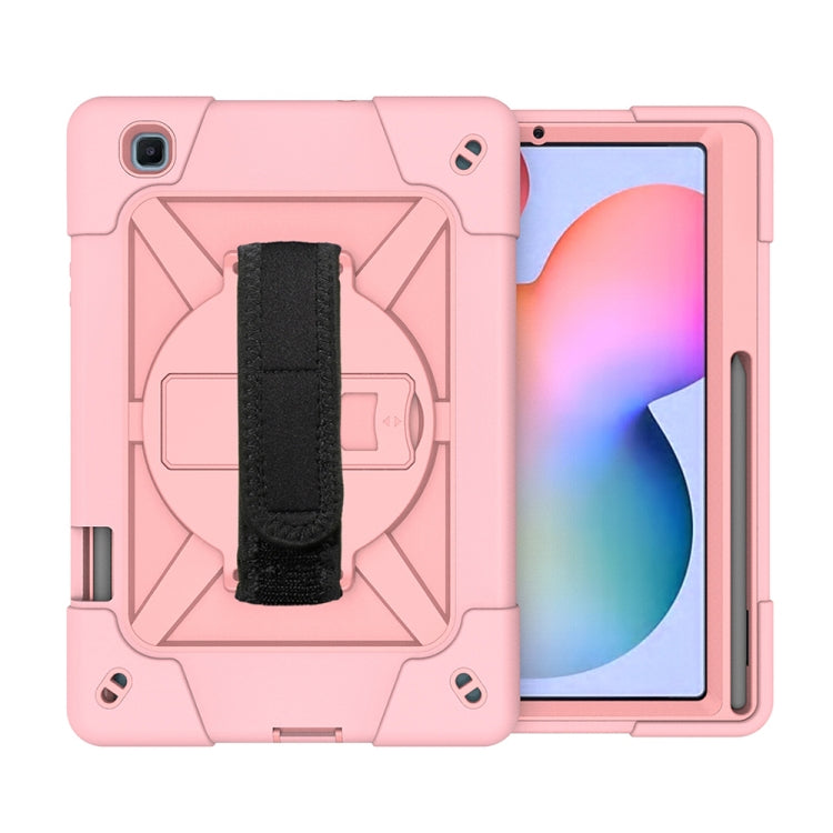 For Samsung Galaxy Tab S6 Lite P610 Contrast Color Robot Shockproof Silicon + PC Protective Case with Holder & Pen Slot