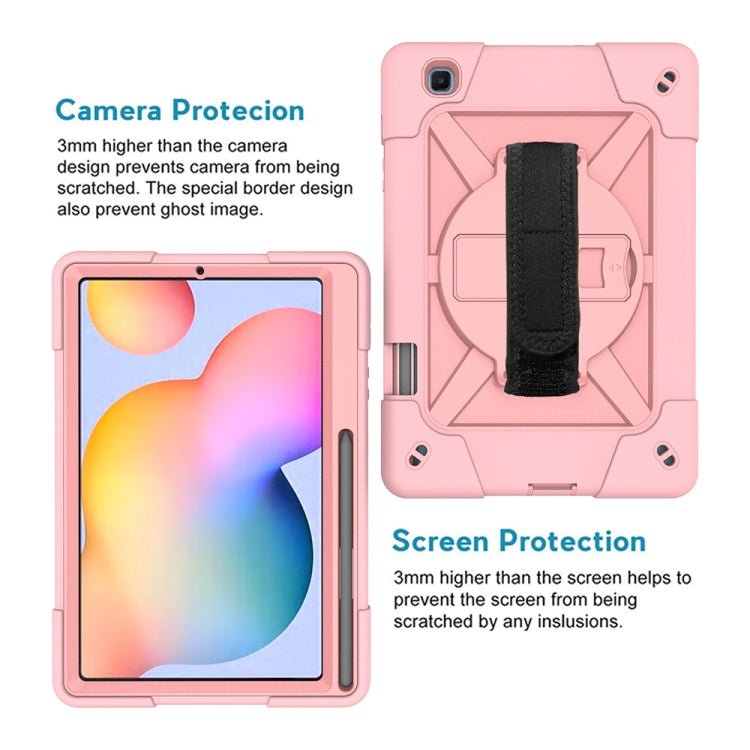 For Samsung Galaxy Tab S6 Lite P610 Contrast Color Robot Shockproof Silicon + PC Protective Case with Holder & Pen Slot