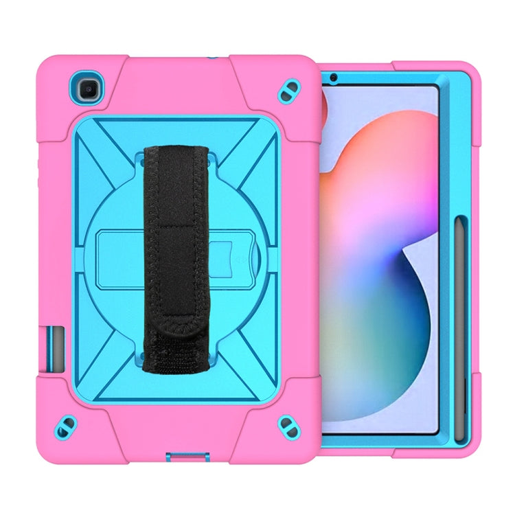 For Samsung Galaxy Tab S6 Lite P610 Contrast Color Robot Shockproof Silicon + PC Protective Case with Holder & Pen Slot