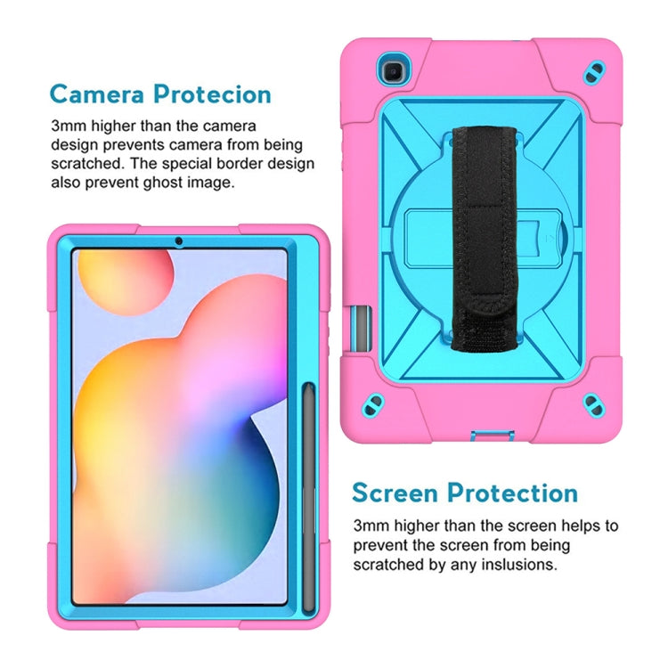 For Samsung Galaxy Tab S6 Lite P610 Contrast Color Robot Shockproof Silicon + PC Protective Case with Holder & Pen Slot