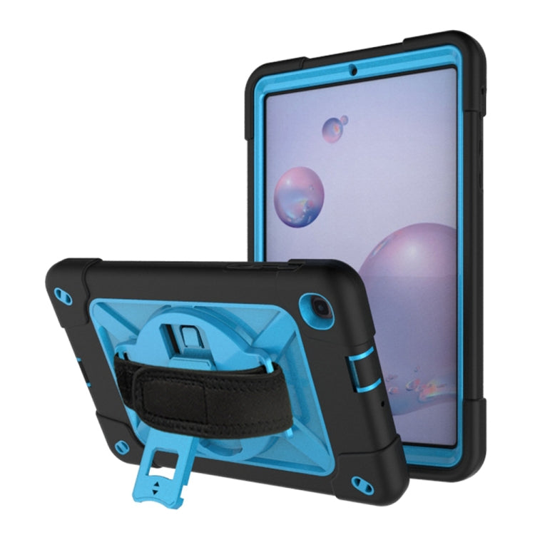 For Samsung Galaxy Tab A8.4 (2020) T307 Contrast Color Robot Shockproof Silicon + PC Protective Case with Holder & Pen Slot