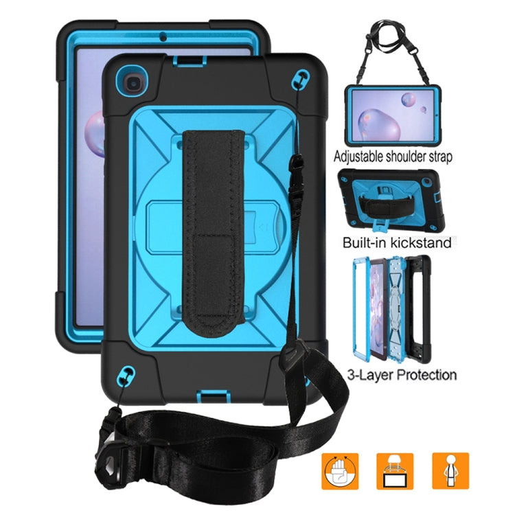 For Samsung Galaxy Tab A8.4 (2020) T307 Contrast Color Robot Shockproof Silicon + PC Protective Case with Holder & Pen Slot