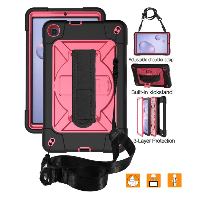 For Samsung Galaxy Tab A8.4 (2020) T307 Contrast Color Robot Shockproof Silicon + PC Protective Case with Holder & Pen Slot