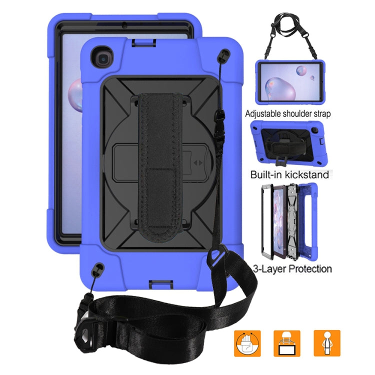 For Samsung Galaxy Tab A8.4 (2020) T307 Contrast Color Robot Shockproof Silicon + PC Protective Case with Holder & Pen Slot