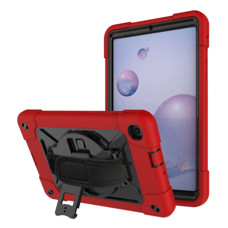 For Samsung Galaxy Tab A8.4 (2020) T307 Contrast Color Robot Shockproof Silicon + PC Protective Case with Holder & Pen Slot