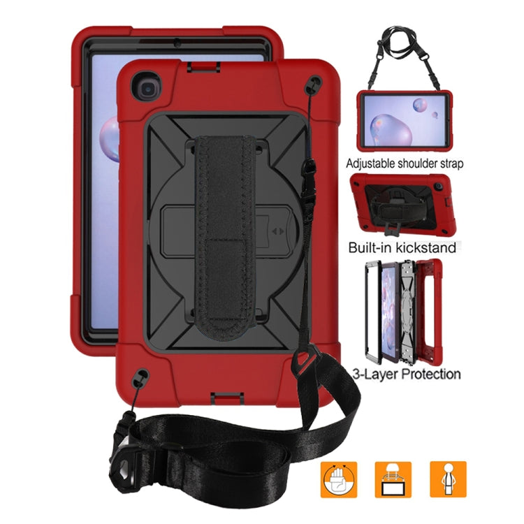 For Samsung Galaxy Tab A8.4 (2020) T307 Contrast Color Robot Shockproof Silicon + PC Protective Case with Holder & Pen Slot