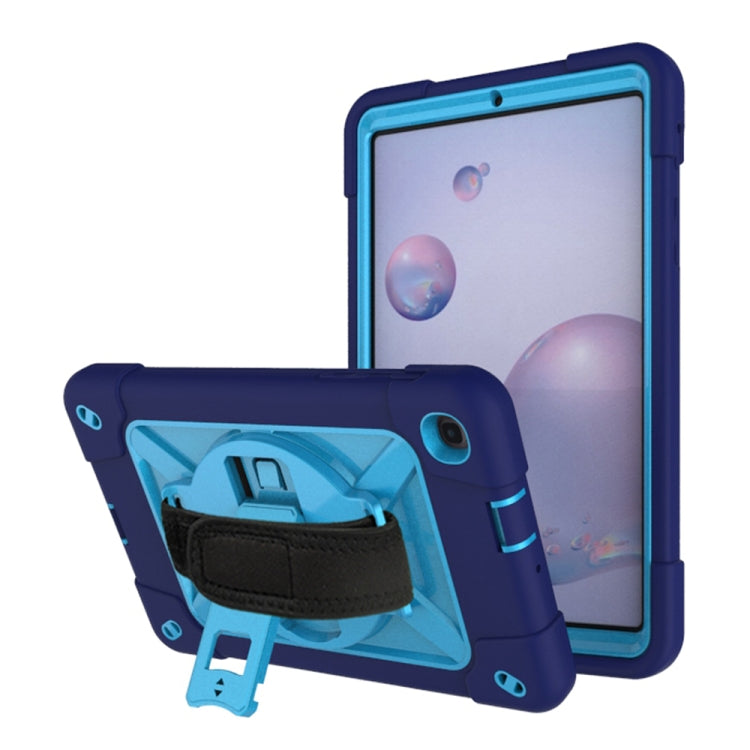 For Samsung Galaxy Tab A8.4 (2020) T307 Contrast Color Robot Shockproof Silicon + PC Protective Case with Holder & Pen Slot